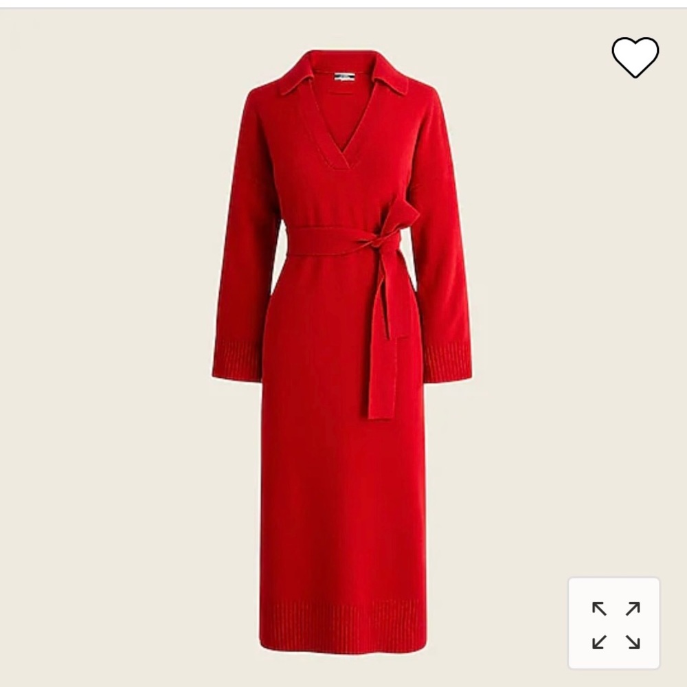 S-M red cashmere collar dress from JCrew
